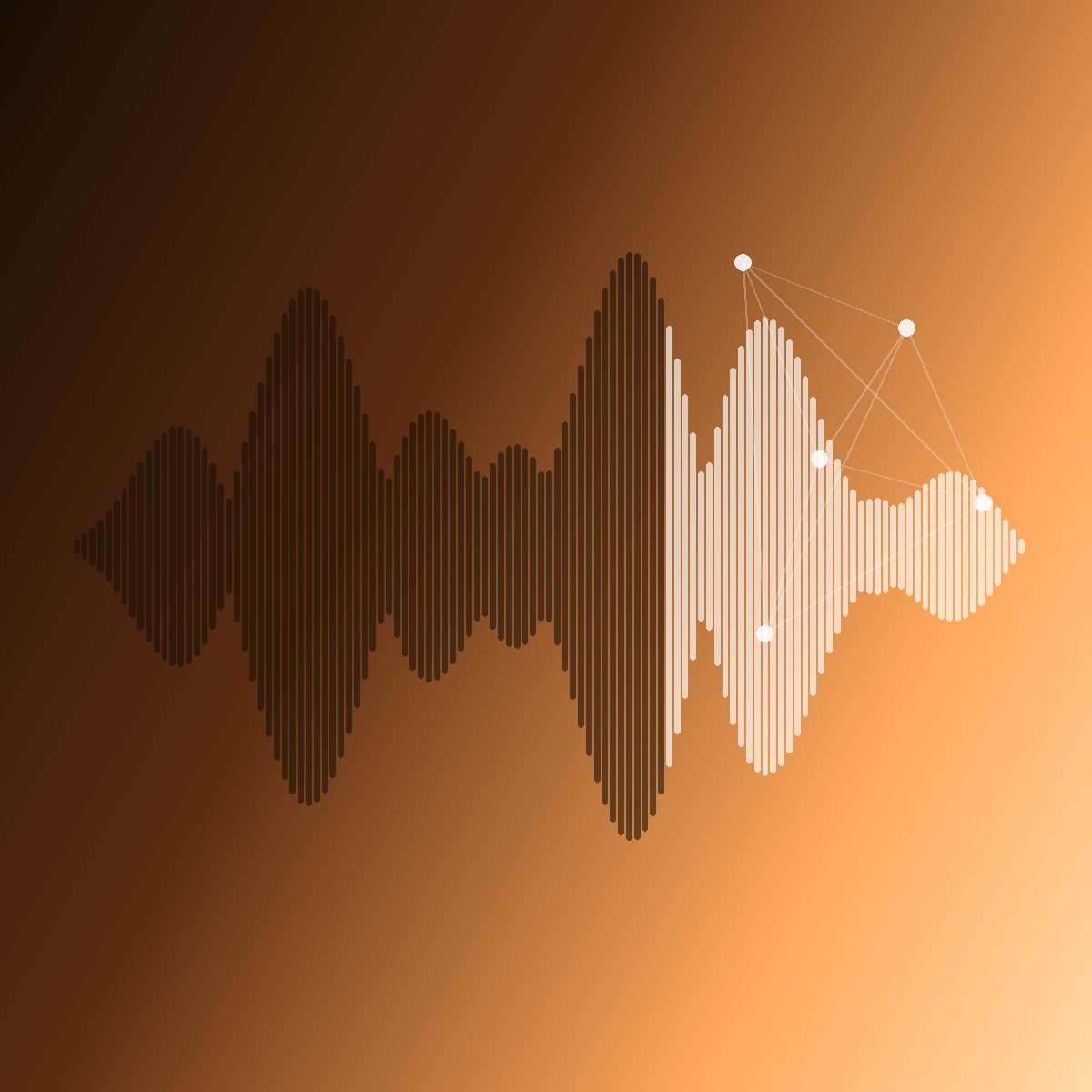 Audio waveform with a many-to-many playlist graph